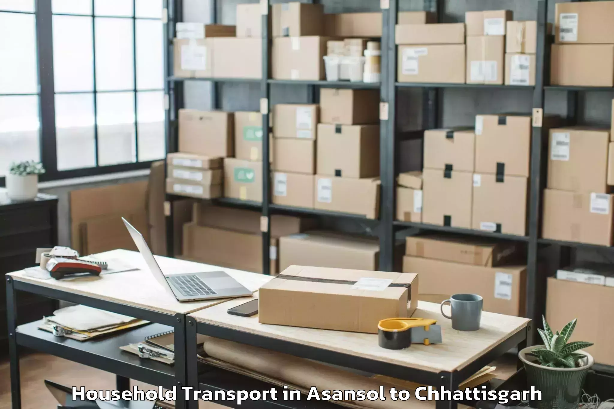 Top Asansol to Jashpurnagar Household Transport Available